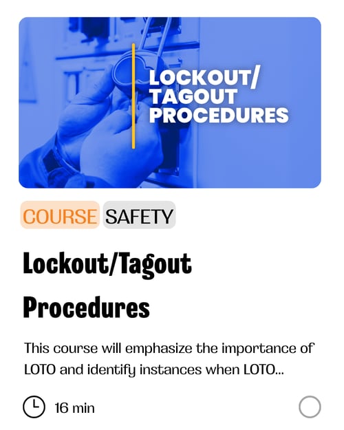 Course Card-lockout-tagout